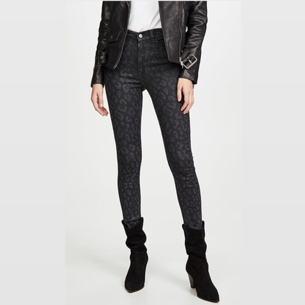 DL1961 Farrow Ankle Hi-Rise Instasculpt Skinny Jeans Black Leopard 28 NWT